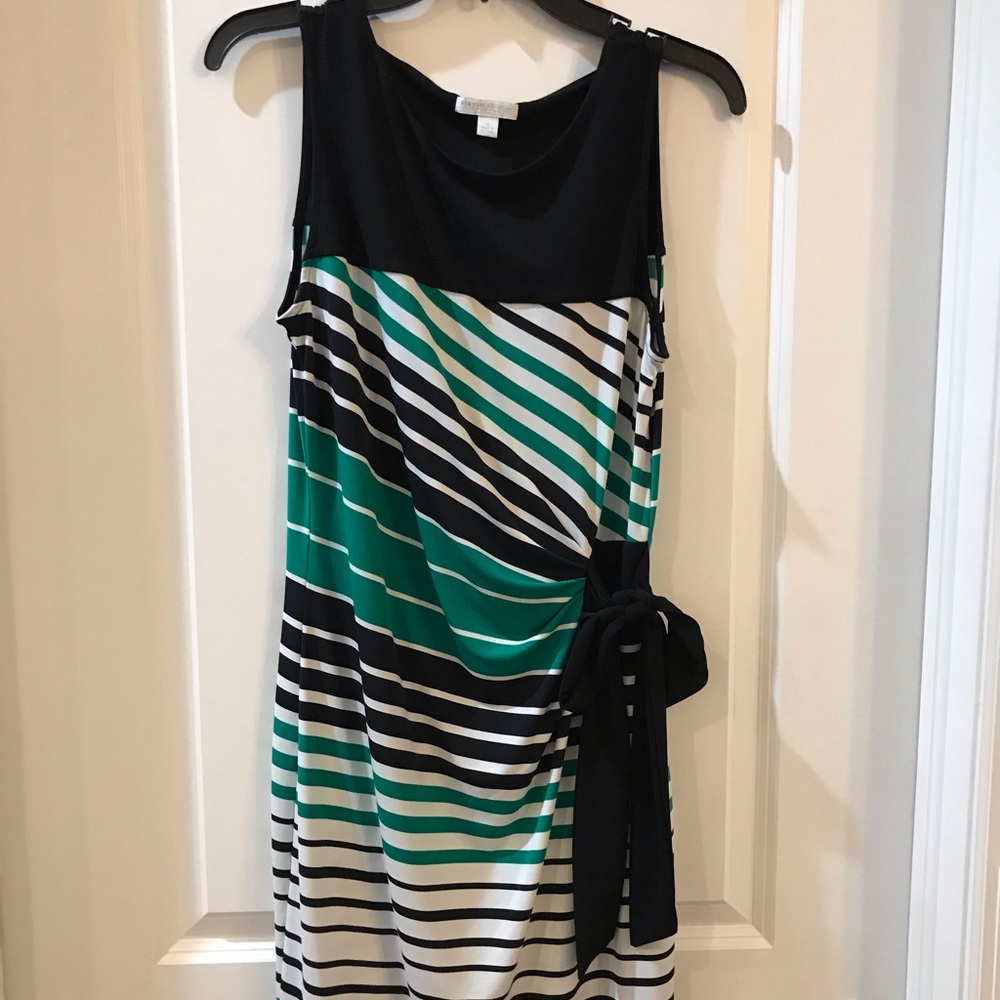 New York & Company side tie striped dress